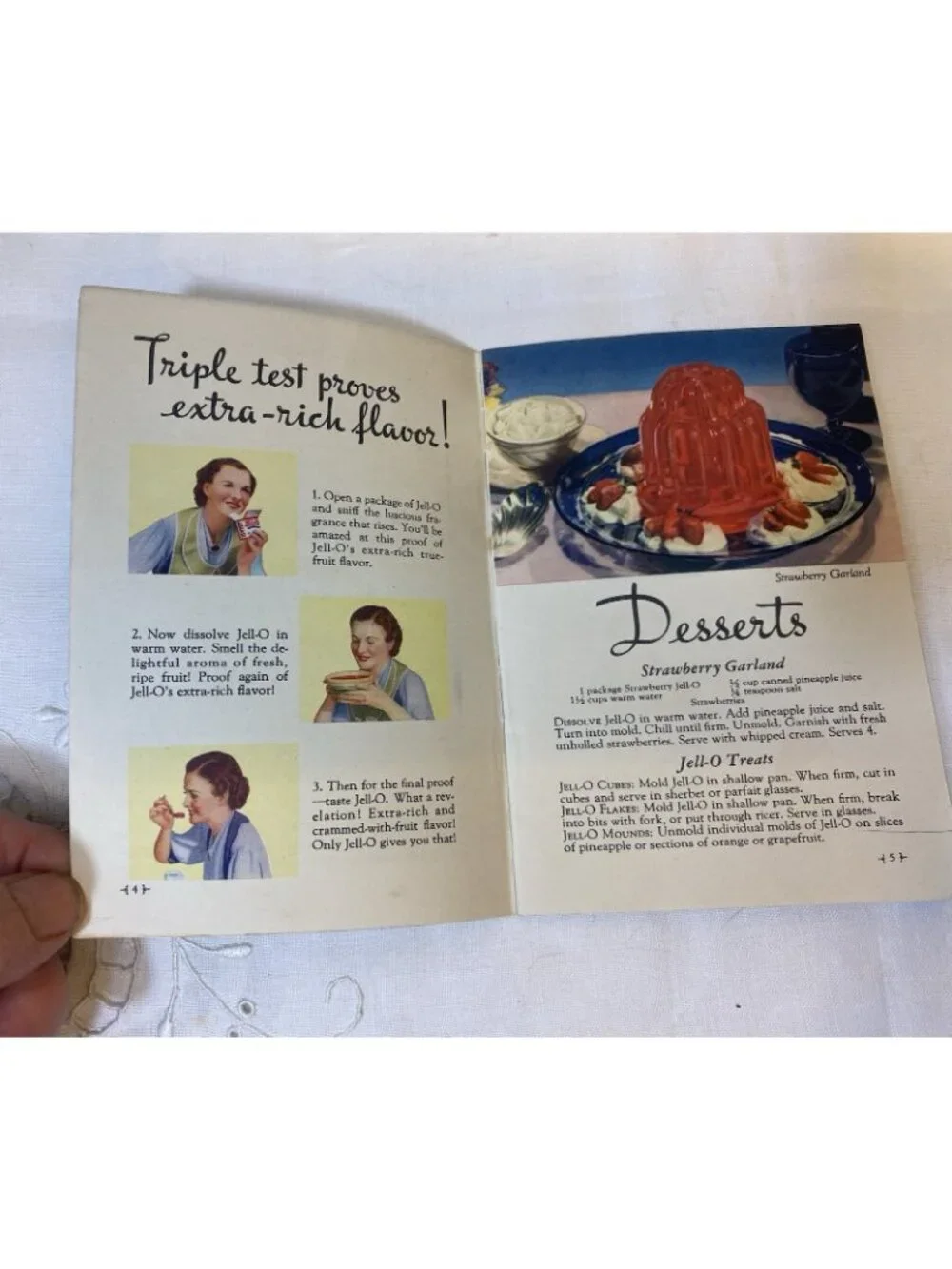 1934 Jell-O Tempting Recipes Book - 6 Delicious Flavors - Kitschy Ephemera